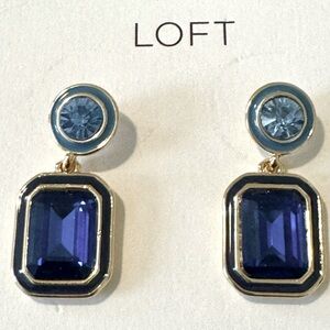 Blue gem stud earrings